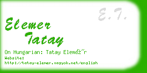 elemer tatay business card